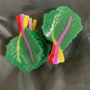 Jenny Lemons Rainbow Chard Hair Clips, Mini, Set of 2